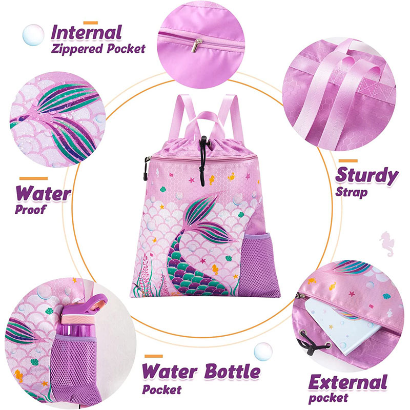 Spirabile Mesh evacuatione gym Drawstring Sacculi