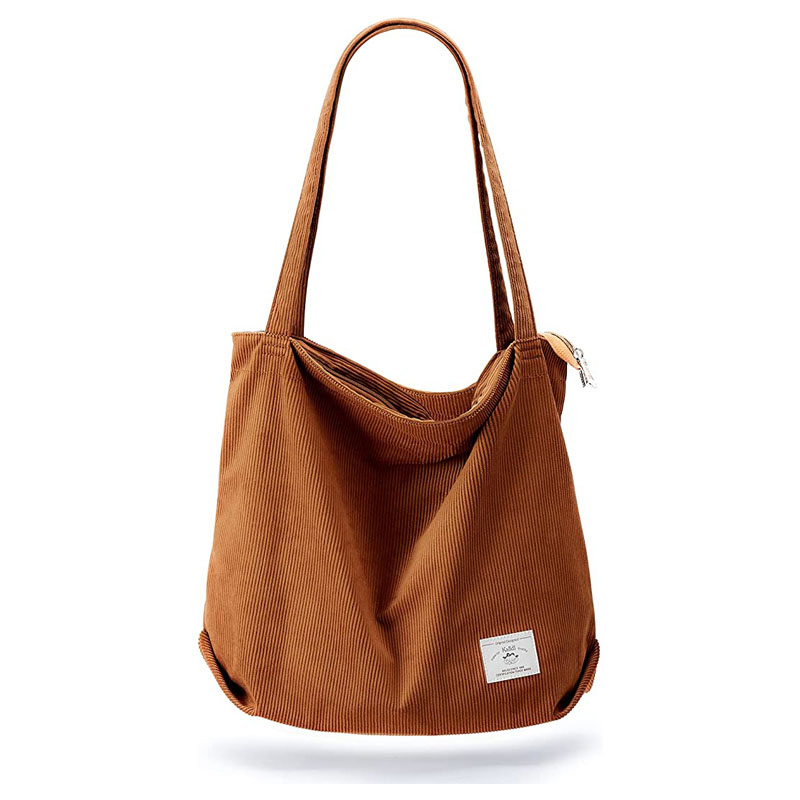 Mulieres Corduroy Shopping sacculum